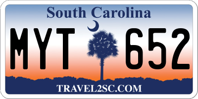 SC license plate MYT652