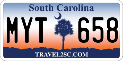 SC license plate MYT658