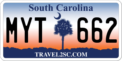 SC license plate MYT662