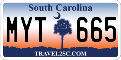 SC license plate MYT665