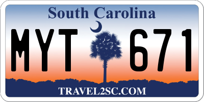 SC license plate MYT671