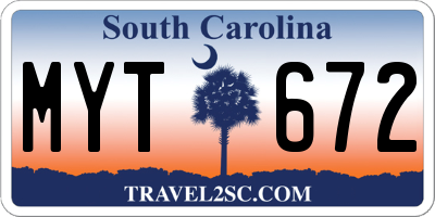SC license plate MYT672