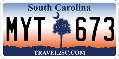 SC license plate MYT673