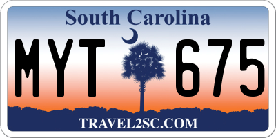 SC license plate MYT675