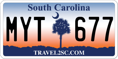 SC license plate MYT677