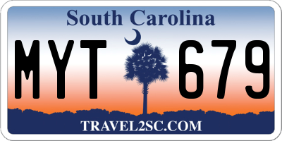 SC license plate MYT679