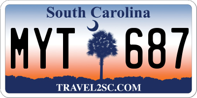 SC license plate MYT687