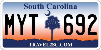SC license plate MYT692