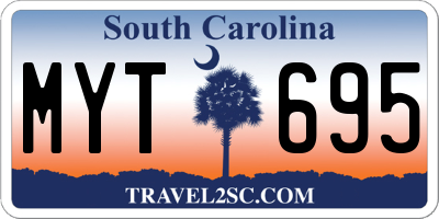 SC license plate MYT695