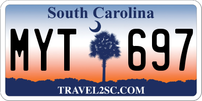 SC license plate MYT697