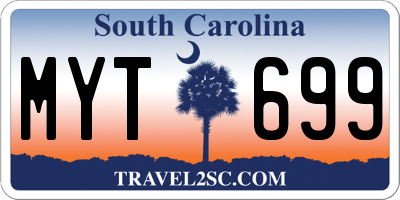 SC license plate MYT699