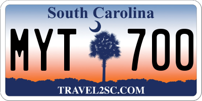 SC license plate MYT700