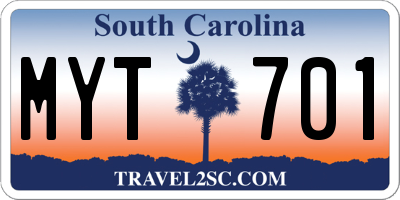SC license plate MYT701