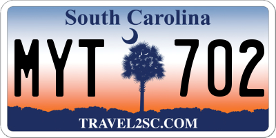 SC license plate MYT702
