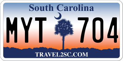 SC license plate MYT704