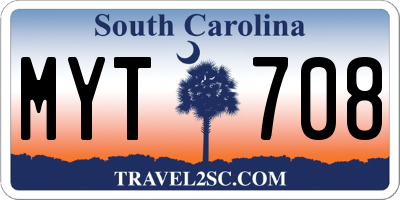 SC license plate MYT708