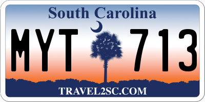 SC license plate MYT713