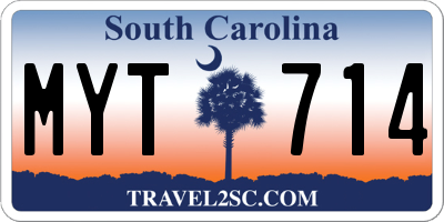 SC license plate MYT714
