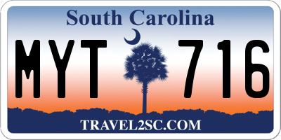 SC license plate MYT716