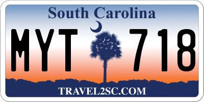 SC license plate MYT718