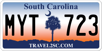 SC license plate MYT723