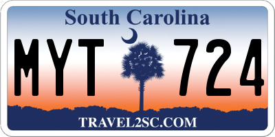 SC license plate MYT724