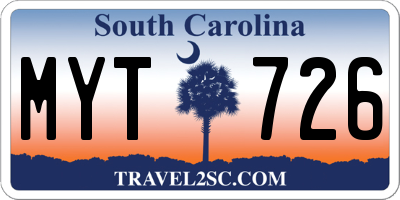 SC license plate MYT726