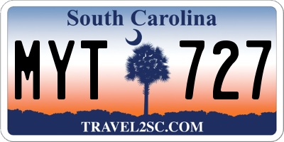 SC license plate MYT727