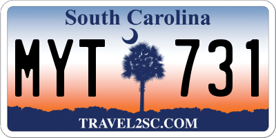 SC license plate MYT731