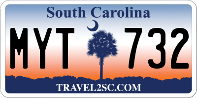 SC license plate MYT732