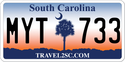 SC license plate MYT733