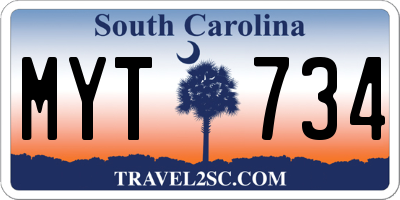 SC license plate MYT734
