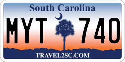 SC license plate MYT740