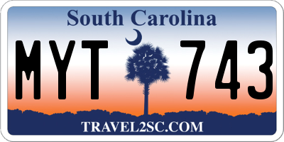 SC license plate MYT743