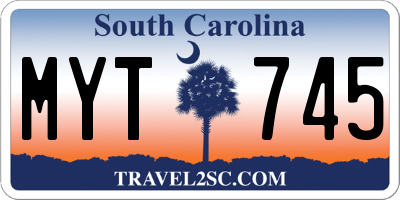 SC license plate MYT745
