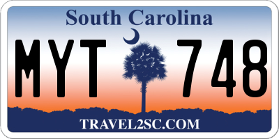 SC license plate MYT748