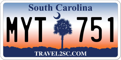 SC license plate MYT751