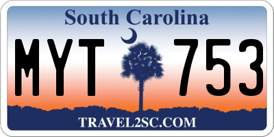 SC license plate MYT753