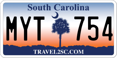 SC license plate MYT754