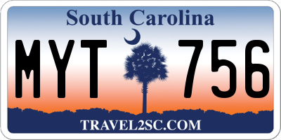 SC license plate MYT756