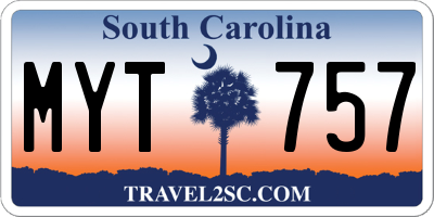 SC license plate MYT757