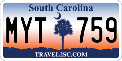 SC license plate MYT759