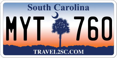 SC license plate MYT760