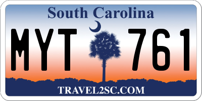 SC license plate MYT761