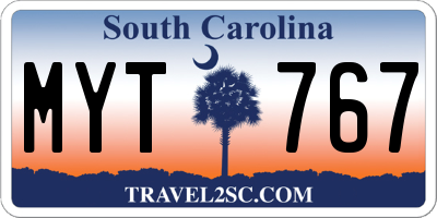 SC license plate MYT767