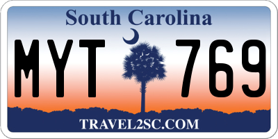 SC license plate MYT769