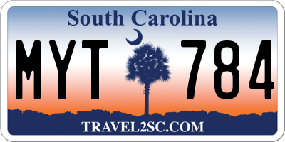 SC license plate MYT784