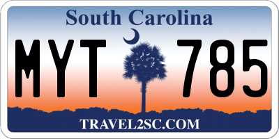 SC license plate MYT785