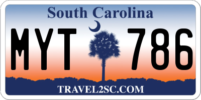 SC license plate MYT786