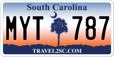 SC license plate MYT787